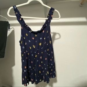 Torrid Dark blue floral tank top